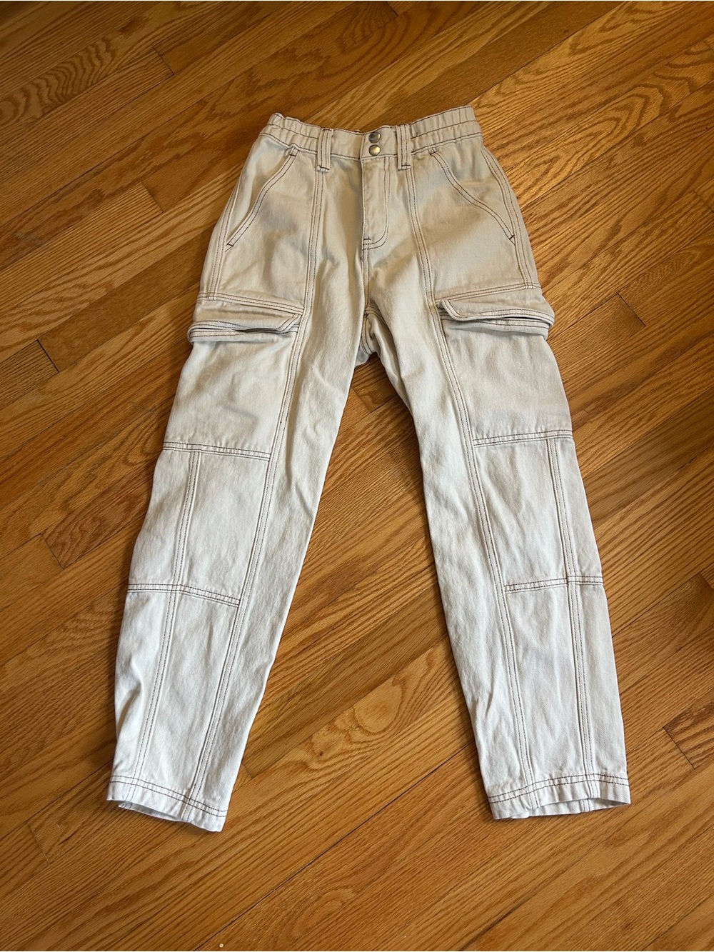 PacSun Beige Cargo Pants with Panel Stitching